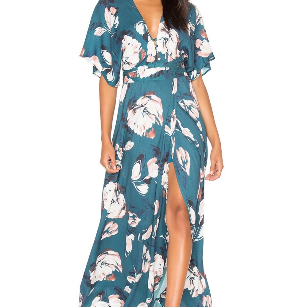 Yumi Kim Kimono Maxi Dress Blushing Daisy